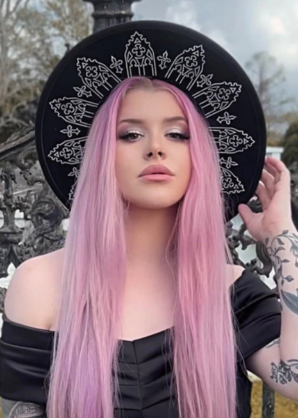 black goth alternative clothing moon fern hat summer beach gothic bat castlecore medieval fantasy royalcore fairytale cottagecore 