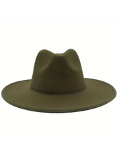 green brim western fedora hat