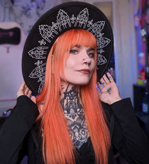 Vegan Felt Wide Brim Hat Wrought Iron Crown