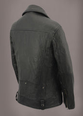 black leather jacket