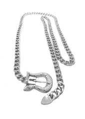 buckle chain belt silver festival outfit 