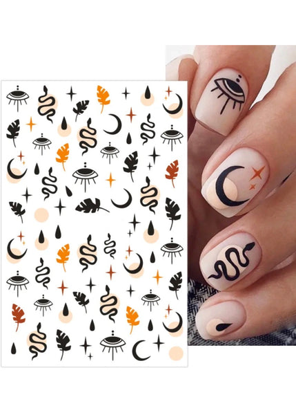 snake nail stickers