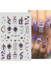 snake nail decals