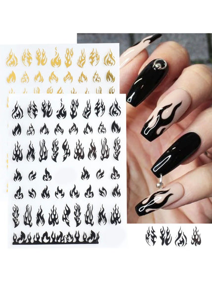 nail stickers fire