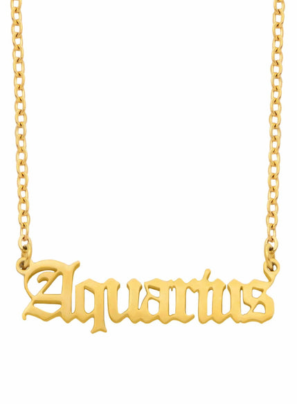 old English Aquarius necklace
