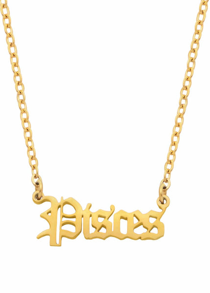 old English pisces necklace