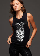 pineapple skull gothic goth tank top womens alternative clothing beach summer vacation rocker alternative clothing edgy 