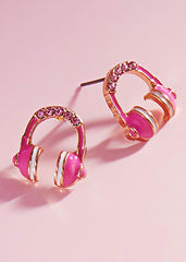 pink headphone earrings