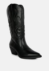 Ponsies Embroidered Cowboy Calf Boots