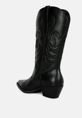 Ponsies Embroidered Cowboy Calf Boots