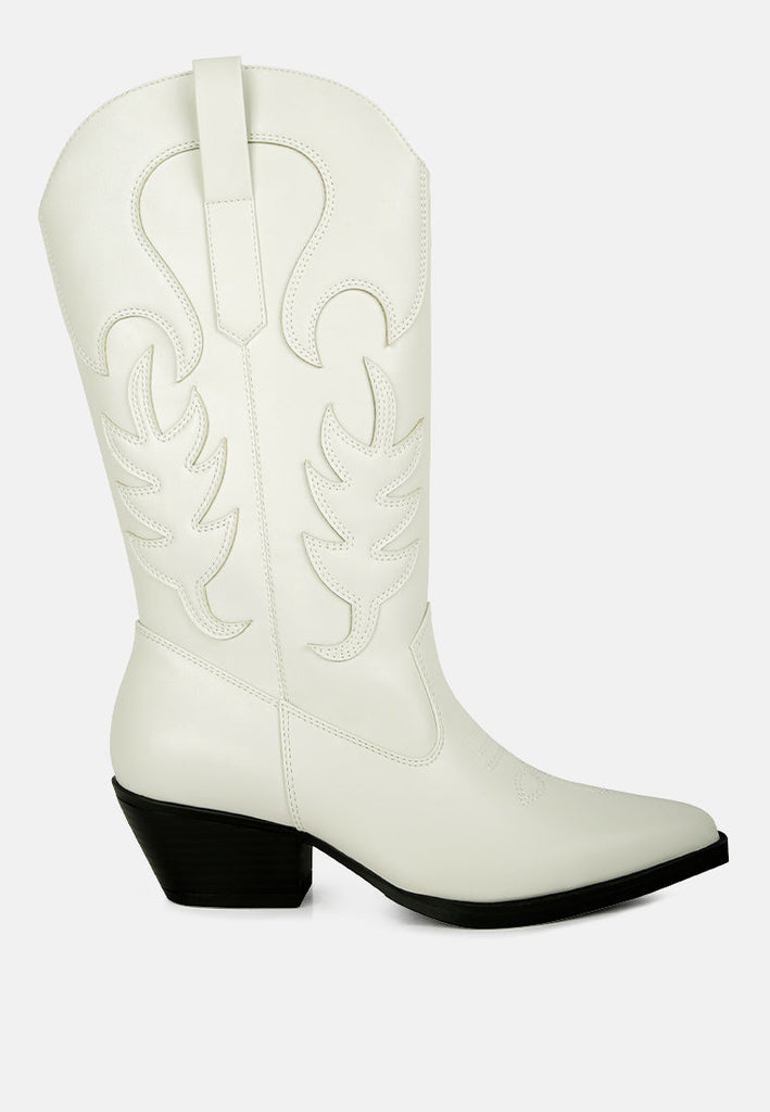 Ponsies Embroidered Cowboy Calf Boots