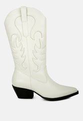 Ponsies Embroidered Cowboy Calf Boots