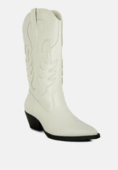 Ponsies Embroidered Cowboy Calf Boots