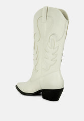 Ponsies Embroidered Cowboy Calf Boots
