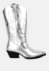 Ponsies Embroidered Cowboy Calf Boots