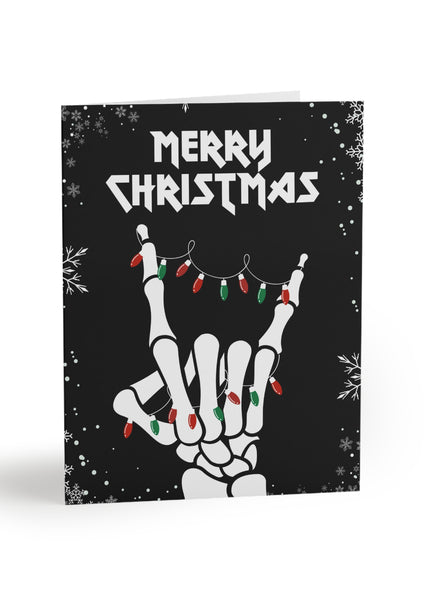 skeleton Christmas card rockstar gift rocker heavy metal skeleton hand holiday 
