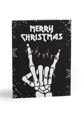 skeleton Christmas card rockstar gift rocker heavy metal skeleton hand holiday 