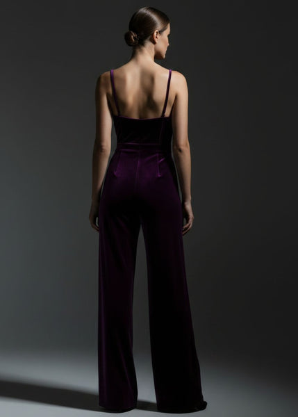 Ärmelloser Pailletten-Overall mit Hose mit weitem Bein