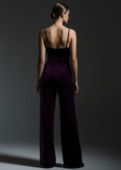 Ärmelloser Pailletten-Overall mit Hose mit weitem Bein