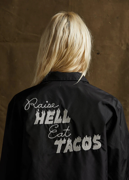 pynic jacket raise hell eat tacos black devil punk rocker stagewear rockstar wife 