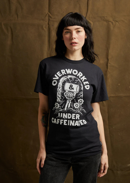 Pyknic Coffee Skull Metal hand T-shirt womens graphic festival rocker 