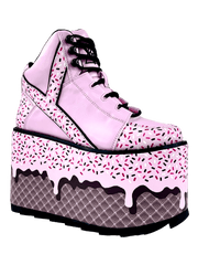 YRU QOZMO ICE CREAM - PINK BLACK Platform boots