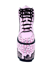 YRU QOZMO ICE CREAM - PINK BLACK Platform boots