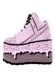 YRU QOZMO ICE CREAM - PINK BLACK Platform boots