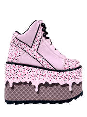 YRU QOZMO ICE CREAM - PINK BLACK Platform boots