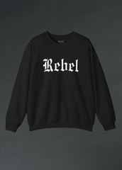 Gothic black rebel sweater, alternative punk rock sweatshirt with dark edgy design