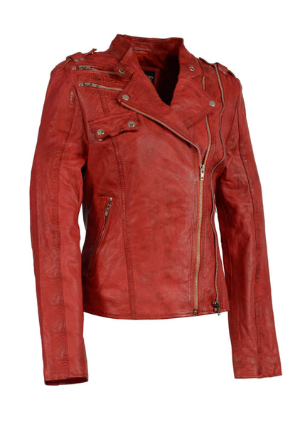 red moto jacket
