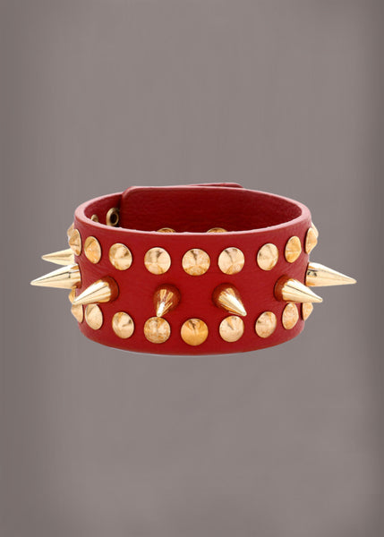 red studded bracelet