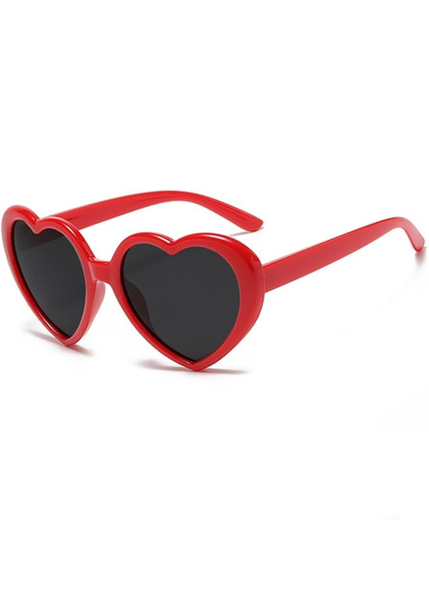 Heart-shaped sunglasses with red frame retro vintage women's Valentine's Day