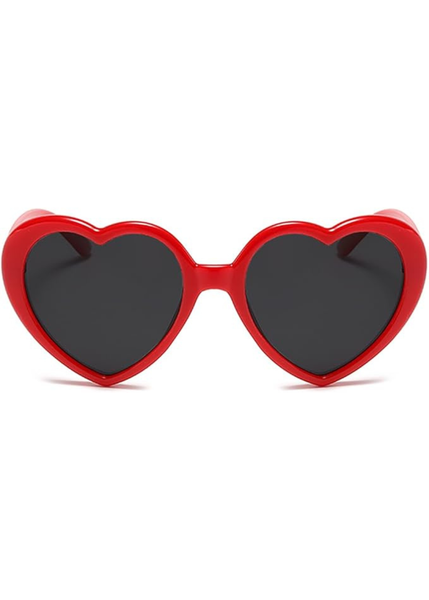 Heart-shaped sunglasses with red frame retro vintage women's Valentine's Day