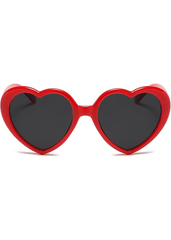 Heart-shaped sunglasses with red frame retro vintage women's Valentine's Day