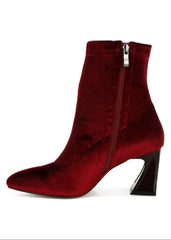 red velvet ankle boots rocker rockstar wife festival wear soft luxe 
