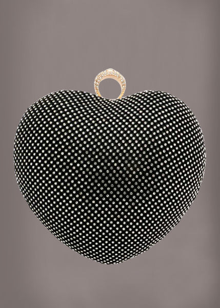 rhinestone heart clutch