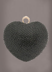 rhinestone heart clutch