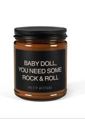 Rock'n'Roll Candle Christmas gift rocker rockstar wife home 