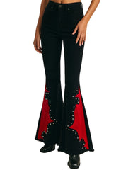 western bell bottoms with studs rockstar wife festival wear rodeo 