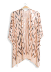 sequin rose gold kimono