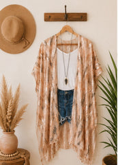 Rose gold sequin kimono open front duster — sparkly statement piece by Pretty Attitude