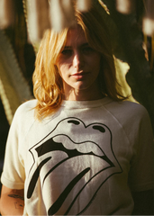 Vintage Rolling Stones ivory raglan tee unisex fit sustainable band shirt
