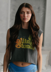 Rolling Stones Vintage Tank Top - Organic Cotton Concert Tee Front View