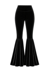  Black velvet flare trousers festival outfit women
