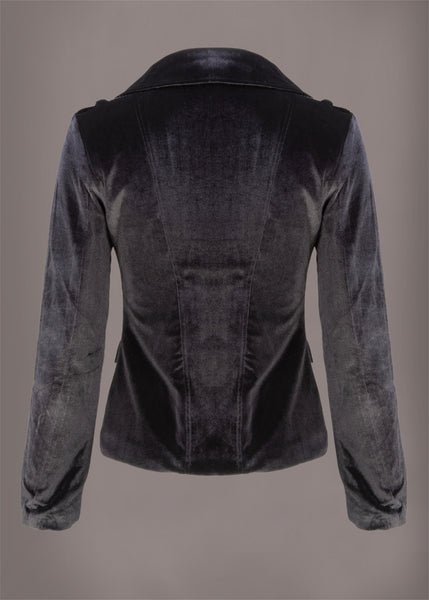 short black velvet coat