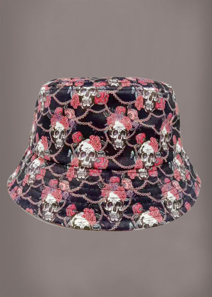 Rose Skull Bucket Hat