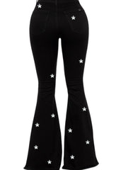 Star flare bell bottom pants concert stars holiday Christmas rocker festival boho 70s 80s starchild 