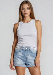 Star print shorts styled for festival season – boho luxe denim look – Pretty Attitude