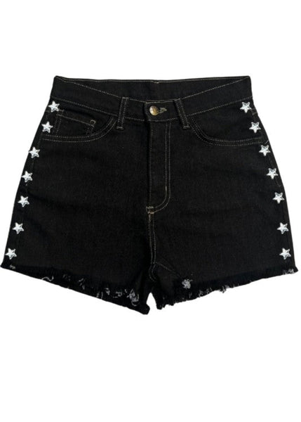 denim stars studded shorts blue jeans womens festival outfit rockstar wife 